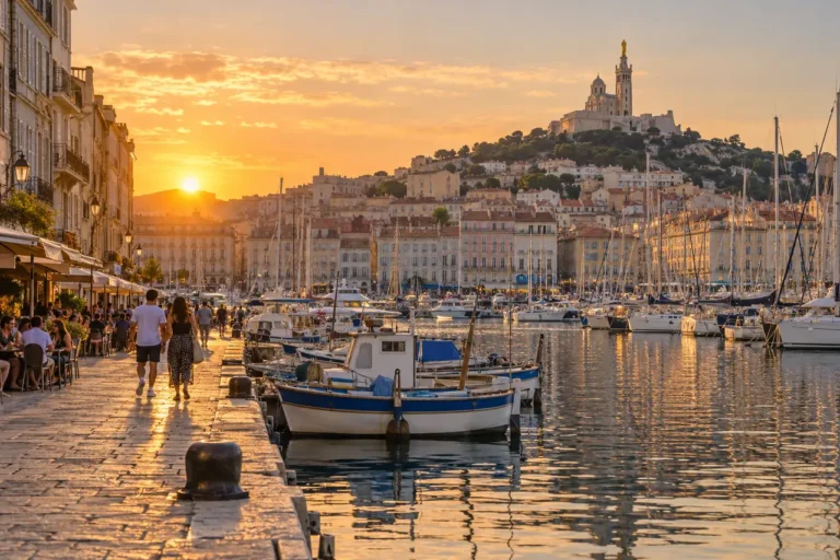 Návštěvníci procházejí charakteristickou ulicí města Marseille; ilustrační obrázek.